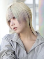 エムスラッシュ 横浜元町店(M.SLASH)&nbsp;ホワイトラベンダー/厚めバング/ウルフミディアム/元町!