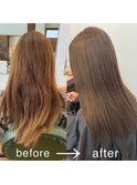 美髪矯正【髪質改善ストレート】ビフォー×アフター