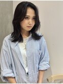【YOKE】ダークグレーディープアッシュグレージュかきあげ前髪