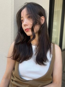 ランテルディ 渋谷(LANTERDIT) 前髪なし　韓国風ヘア　ダークブラウン　ロング