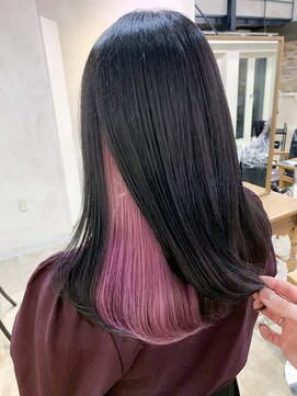 アールプラスヘアサロン(ar+ hair salon) 【インナーカラーピンク】