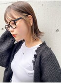 ボブ/結べるボブ/インナーカラー/イヤリングカラー/ベージュ