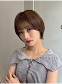 ショートカット/髪質改善縮毛矯正白髪ぼかしレイヤーカラーボブ