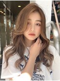 グラデーションカラー　ミルクティーベージュ　ハイライト
