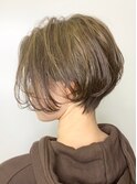 mowen 南堀江　ミニボブ×ピンクブラウン×ニュアンスパーマ