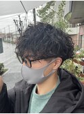 MEN’S HAIRハイライトマッシュパーマ〈理容室〉東浦和メンズ