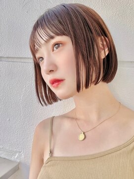 サンドシーン(sand scene) ボブ/インナーカラー/縮毛矯正髪質改善/ショートボブ/白髪ぼかし