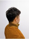 ビジネスメンズカット　刈り上げ　ツーブロック　パーマ　