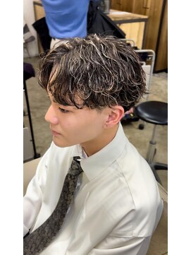 エルオム(EL.HOMME) 波巻きニュアンスパーマ＆ハイライト