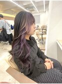 フェイスフレーミング/インナーカラー/パープル/デザインカラー