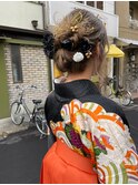 袴ヘアアレンジ　成人式　卒業式　振袖　浴衣