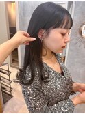韓国風　前髪カット　艶髪　くびれ巻き　サイドバング