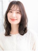 武蔵小杉/髪質改善/くすみベージュで小顔ウェーブミディアム!d