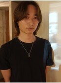 メンズボブウルフメンズミディアムレイヤーカットメンズウルフ