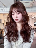 アイティーバイアルバム 松戸店(IT by ALBUM)&nbsp;暗めカラー顔周りレイヤー韓国ヘアロング_F20621