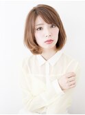 上品＆可愛い斜めバング×ロングボブ