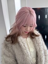 ディーン 岡崎店(DEAN)&nbsp;ハイトーンペールピンクデザインカラールーツカラー