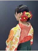 卒業式、編み込みシニヨンスタイル
