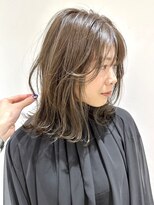 フォーク FOLK 【FOLK】透明感ナチュラルベージュ☆似合わせ外ハネミディアム♪
