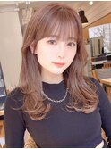 大人可愛い20代30代40代外巻きレイヤー×シアーベージュ