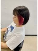 ボブ×ピンク（インナーカラー）