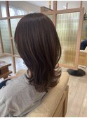 2wayバング韓国前髪シースルーミディアムくびれヘア顔周り