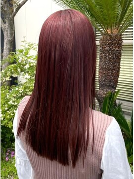 ナカオコアフュール(NAKAO COIFFURE) ピンクバイオレッド　暖色系カラー　ロングヘア