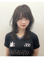 ワン バイ ジエクト(One by The Ect) レイヤーミディアム似合わせカットフルバング透明感グレージュ