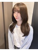 韓国風レイヤー透明感グレージュカラー