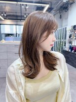 ファンナギンザ(FaNNa ginza) くびれヘア/レイヤー/韓国ヘア/シースルーバング/ベージュ