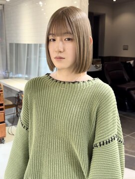 テトラ バイ ネオリーブ 横浜西口店(tetra by neolive) ミルクティーベージュ ダブルカラー ボブ 横浜