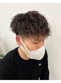メンズカット ツイスト スパイラル パーマ 波巻き 前下がり