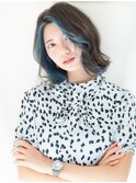 フェイスフレーミングボブ×ネイビーブルーアクセント