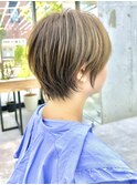 大人ショートボブ丸みショートカットマッシュショート前髪あり