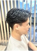 Haleブルーブラックフェザーパーマサーフカールニュアンスパーマ