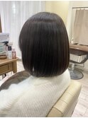 透明感カラー｜グレージュ×ナチュラルボブ【越谷】