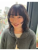 フェイスレイヤー×ミディアムレイヤーくせ毛風パーマイメチェン