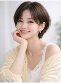 ナチュラルショート ダークグレージュ ラベンダーグレー 