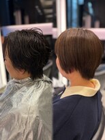 パーマ落としラボ アピッシュ 銀座(apish)&nbsp;パーマ落としストレートショートボブ美髪カット艶