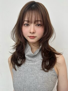 ロンドイディールバンダイ 新潟万代(Lond ideal) レイヤーカット×オリーブベージュ