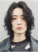 渋谷ツイストスパイラルパーマメンズカットメンズミディアムボブ