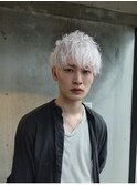 91. 波巻きツイストスパイラル/ブリーチ/メンズ/ホワイト