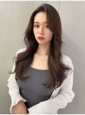 《xena/中島》ロングレイヤースタイル×シナモンベージュ