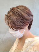 大人ショート/ハンサムショート/脱白髪染め/前髪長め