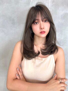 ロンドローズ 名古屋(Lond damaskRose) ブリーチ 学割 オリーブベージュ レイヤーカット リタッチ3