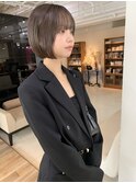 丸みボブ×シアーグレージュカラー*30代40代50代*白髪染めOK