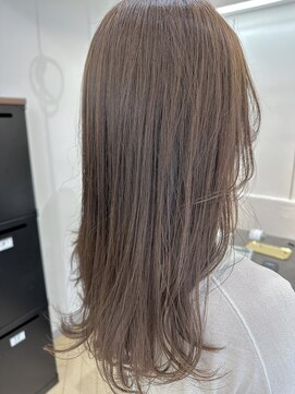 ユニ バイ マグ 長野店(Uni.by Mag) 大人可愛いブリーチなしWカラー透明感ミルクティーベージュ