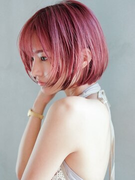 アルバム 銀座(ALBUM GINZA) 小顔ピンクヘアーピンクグレープフルーツワンレン秋色_F60217