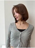 イメチェン外ハネボブ美髪ワイドバングミディアムレイヤーカット