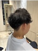 無造作マッシュメンズショート☆ツーブロックアッシュブラウン